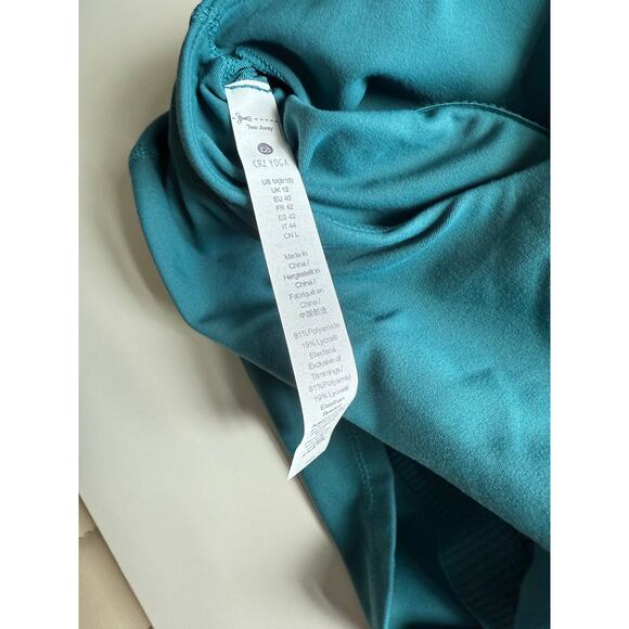 $30 New CRZ Yoga Butterluxe Racerback High Neck Longline Sports Bra - M - Teal - Picture 5 of 5